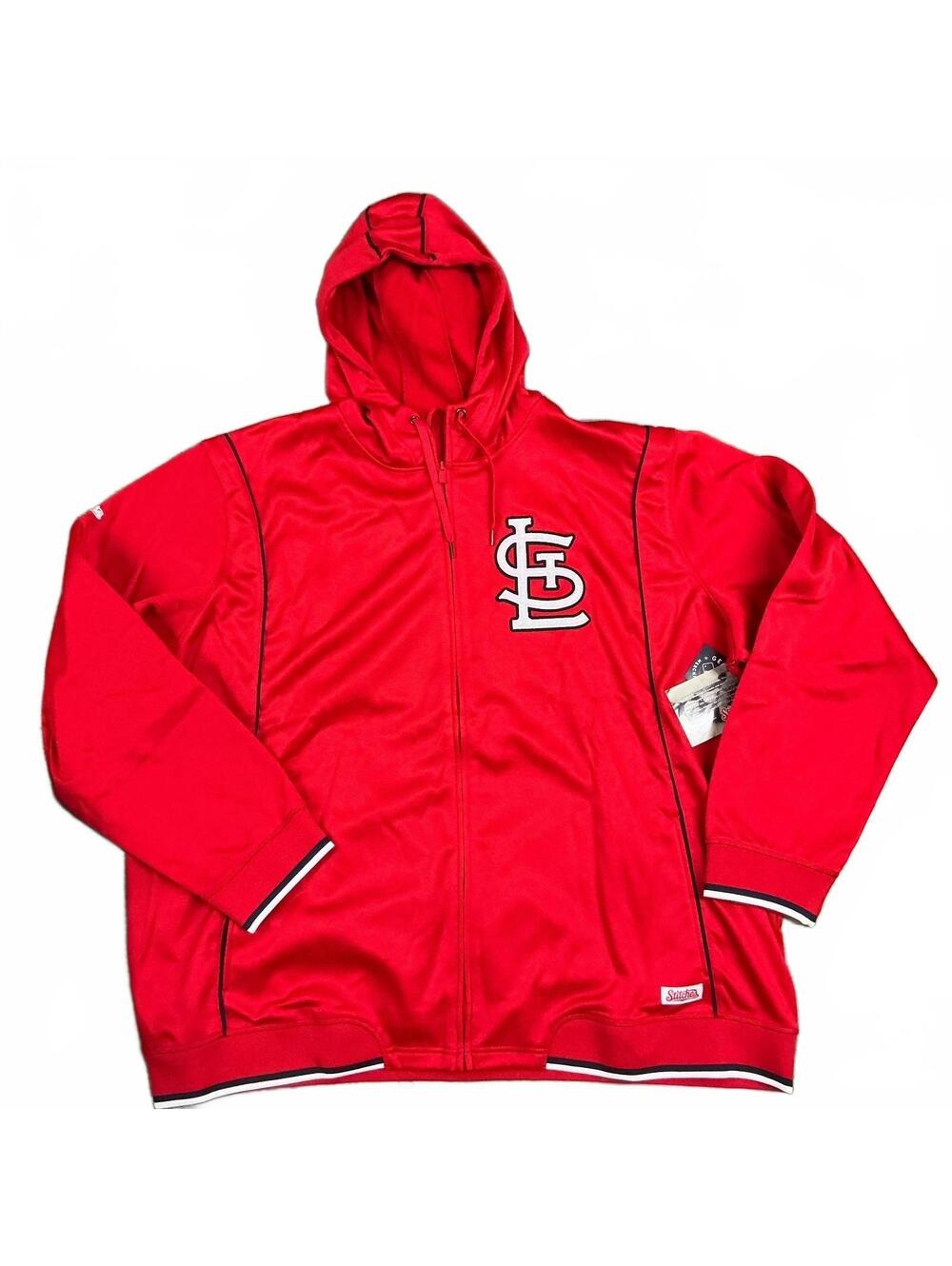 Stitches St. Louis Cardinals Red Hoodie Jacket 5XL